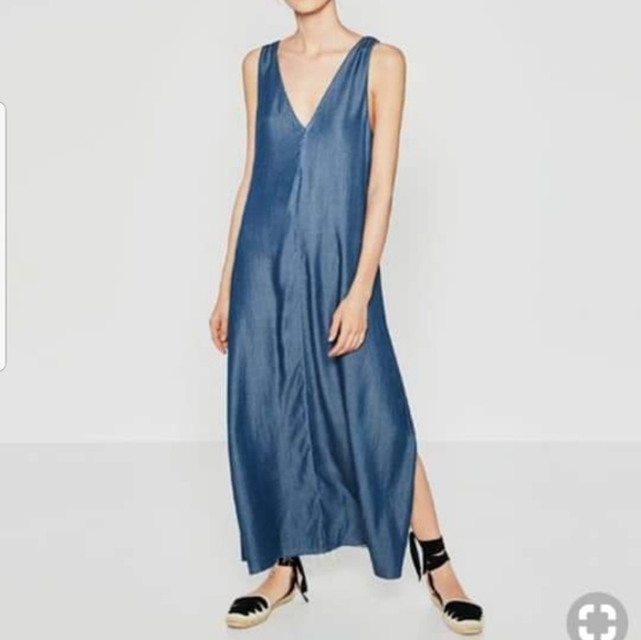 Zara Dresses & Skirts - Zara Trafaluc denim maxi dress